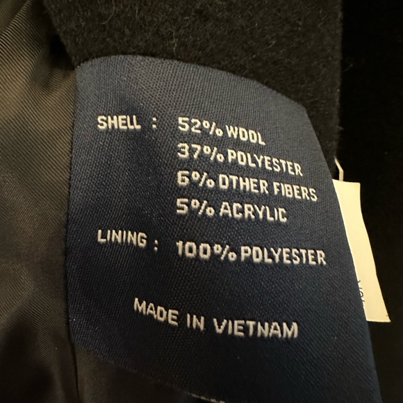 Chaps Wool Blend Luxury Black Men’s Overcoat (40 Reg) - Picture 3 of 4